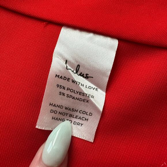 Lulu's Miss Punctuality red open-front blazer jacket size M - Picture 7 of 11